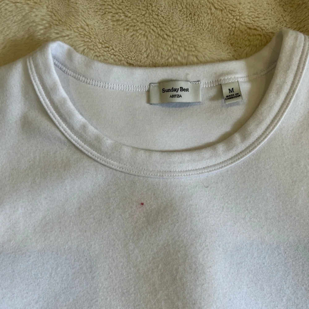Aritzia Sunday Best White Little Ribbed T-shirt - Picture 3 of 4